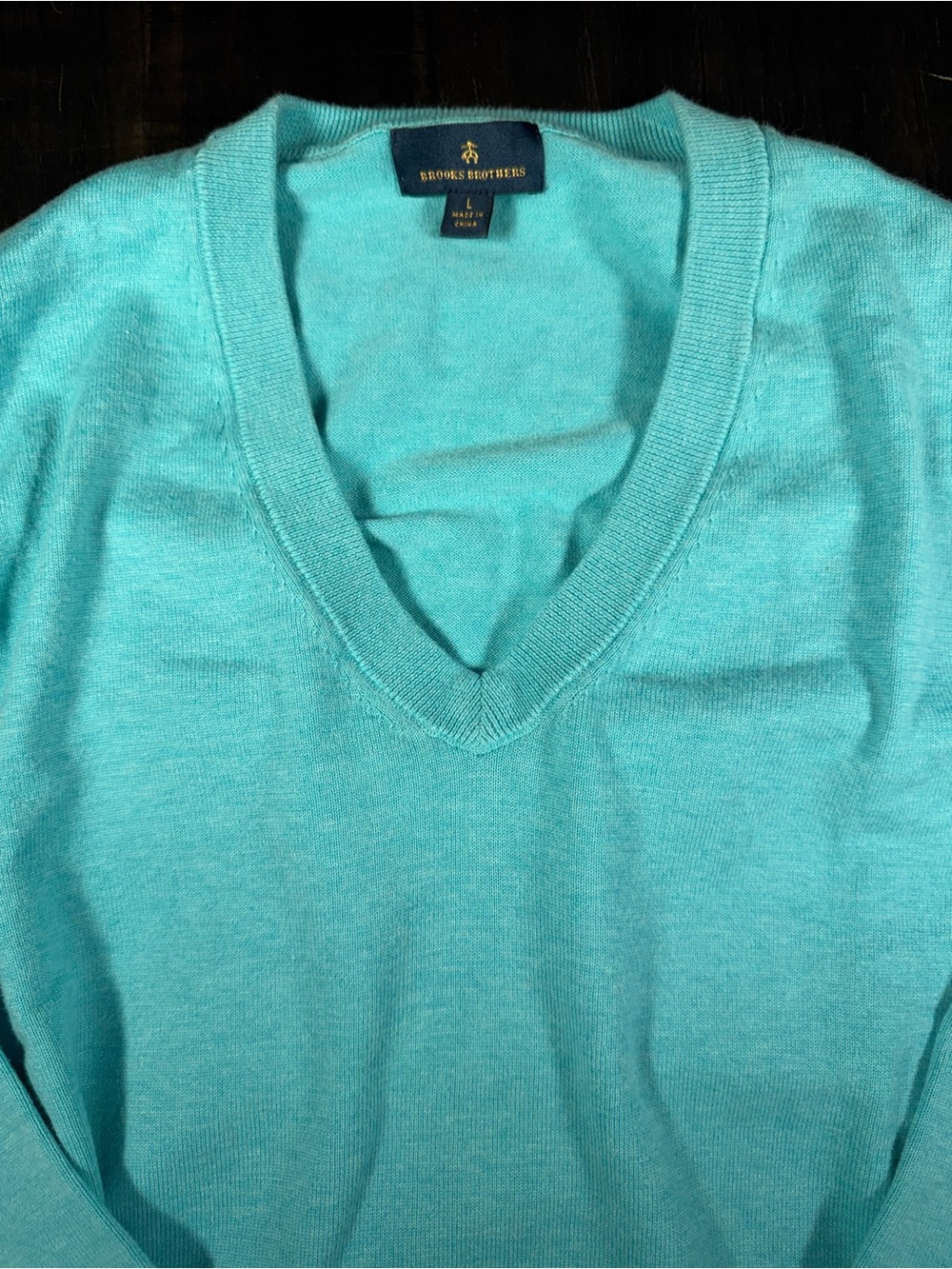 Brooks Brothers Turquoise V-Neck Sweater
